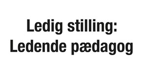 Ledig stilling: Ledende pædagog